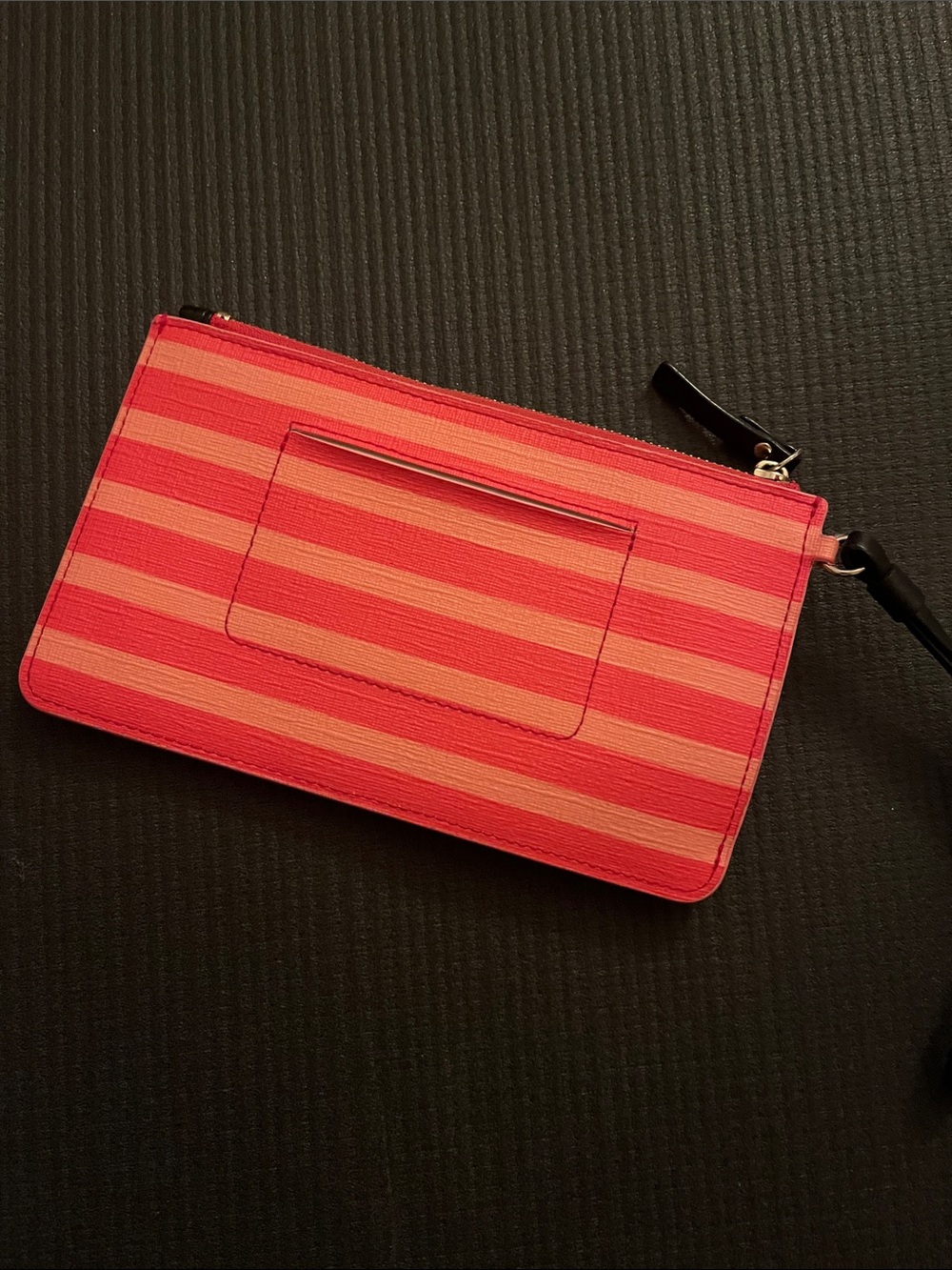 kate spade Coral & Pink Striped Wristlet with Black Strap - Picture 2 of 5